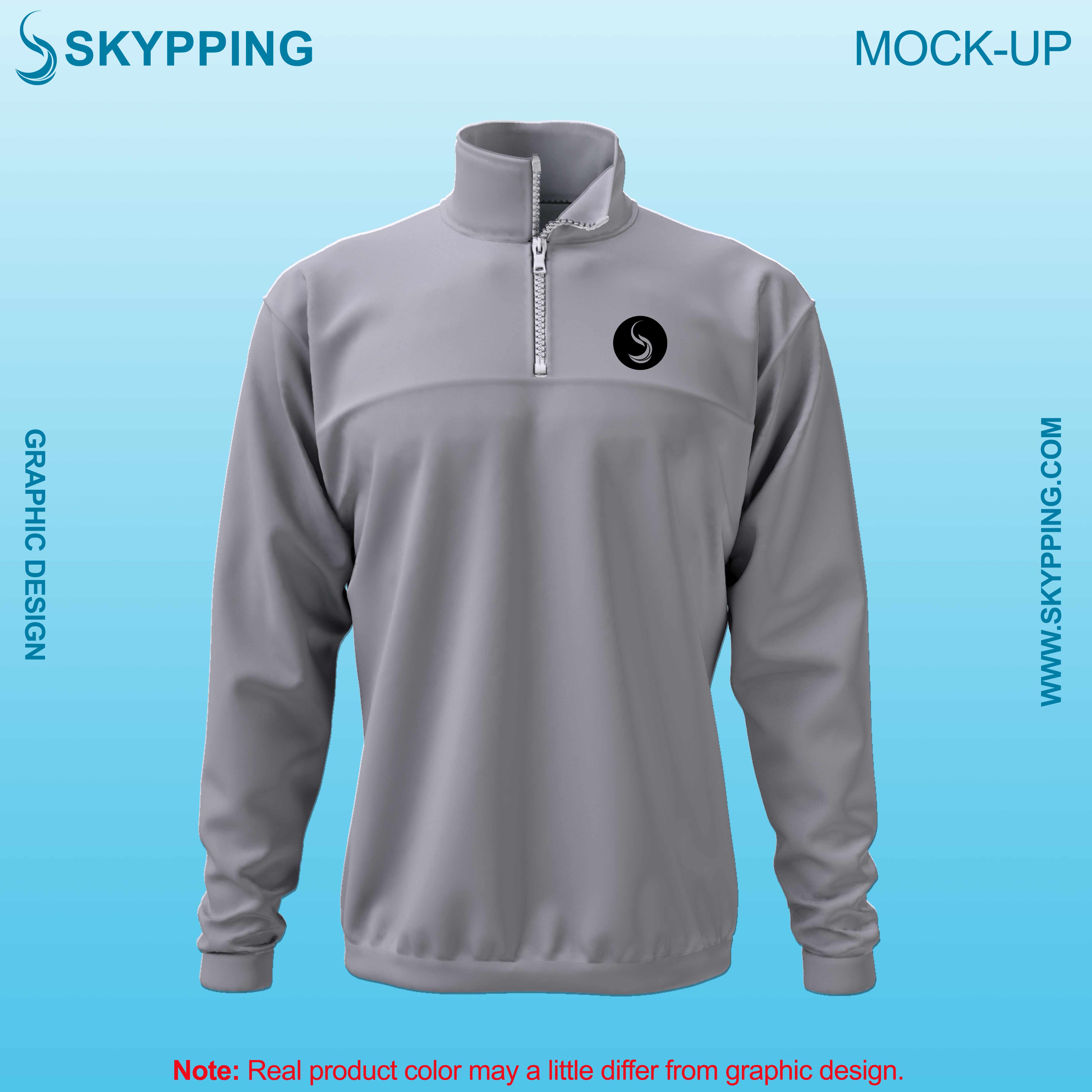 Toddle neck set-in style sleeve with quarter zip sweatshirt for men